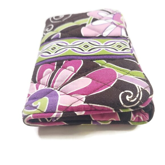 VERA BRADLEY Women's Wallet Purple Punch Magnetic Closure Coin Purse ID Window - Picture 4 of 11
